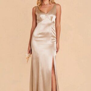 Birdy Grey Gloria Shiny Satin Dress - Neutral Champagne (XS)